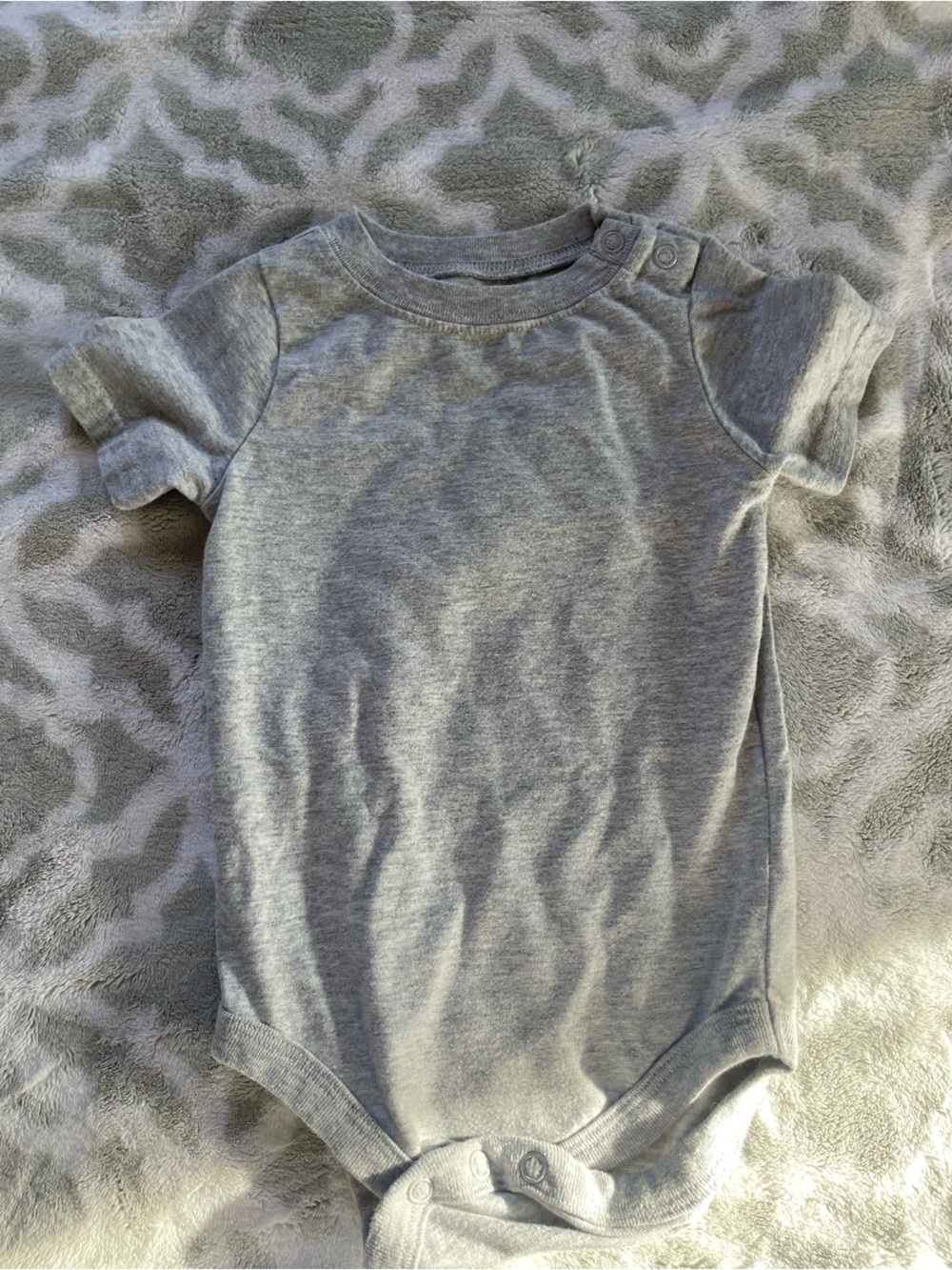 Neutral Gray Baby Onesie - Soft Cotton Bodysuit